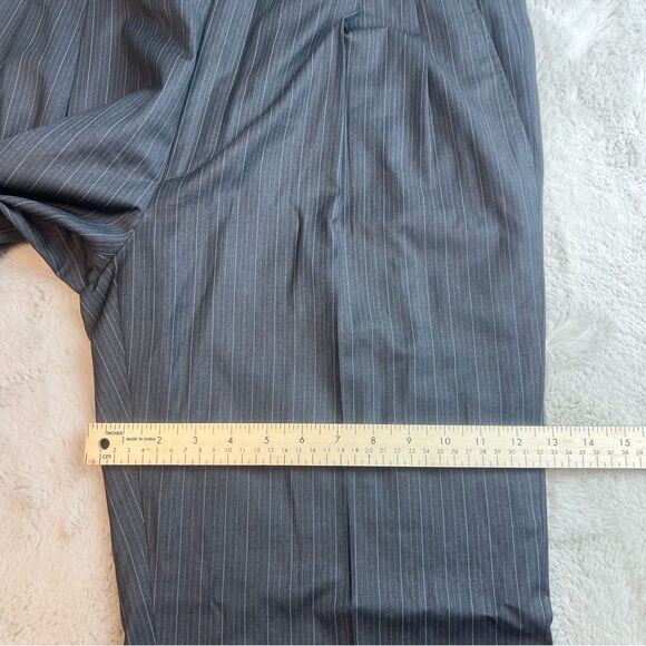 Giorgio Armani Black Label Grey Pinstripe Dress Pants Mens Size 38 Wool - Picture 9 of 12
